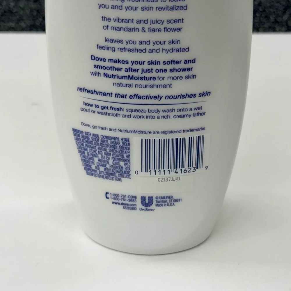 Dove Go Fresh Revitalize Body Wash Mandarin & Tiare Flower 22oz Nutrium Moisture
